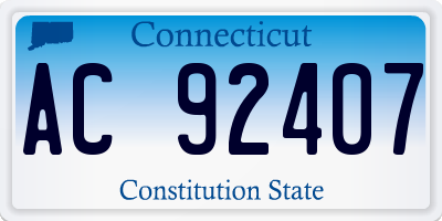 CT license plate AC92407