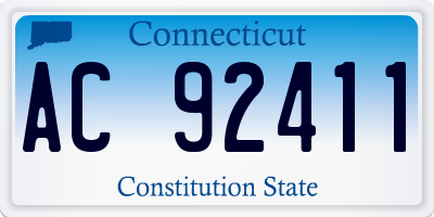 CT license plate AC92411