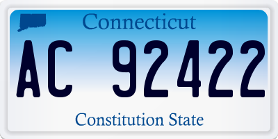 CT license plate AC92422