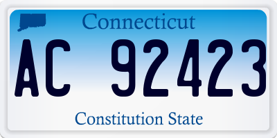 CT license plate AC92423