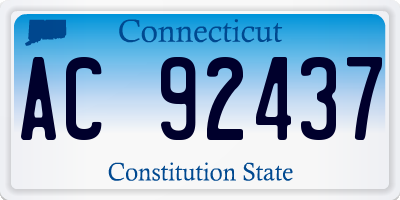 CT license plate AC92437