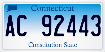 CT license plate AC92443