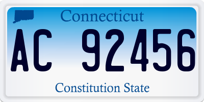CT license plate AC92456