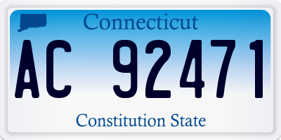 CT license plate AC92471