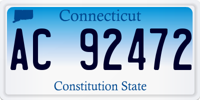CT license plate AC92472