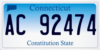 CT license plate AC92474