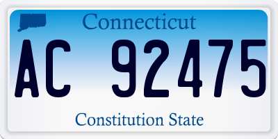 CT license plate AC92475