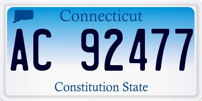 CT license plate AC92477
