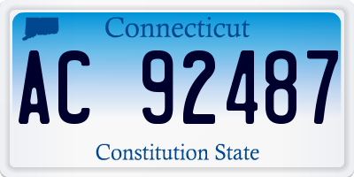 CT license plate AC92487
