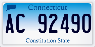 CT license plate AC92490
