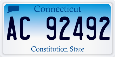 CT license plate AC92492