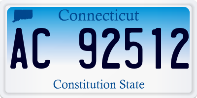 CT license plate AC92512