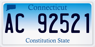 CT license plate AC92521