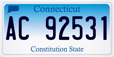 CT license plate AC92531