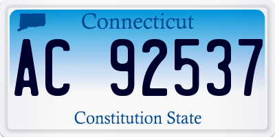 CT license plate AC92537
