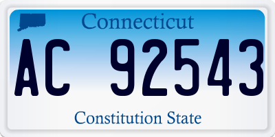 CT license plate AC92543