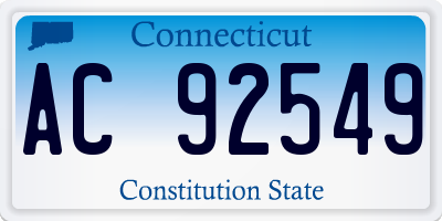 CT license plate AC92549
