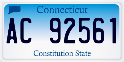 CT license plate AC92561