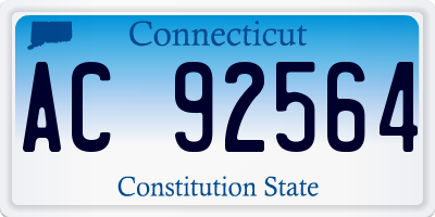 CT license plate AC92564