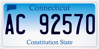 CT license plate AC92570