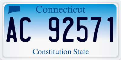 CT license plate AC92571