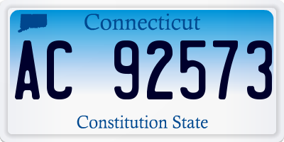 CT license plate AC92573