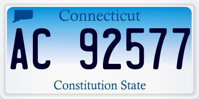 CT license plate AC92577