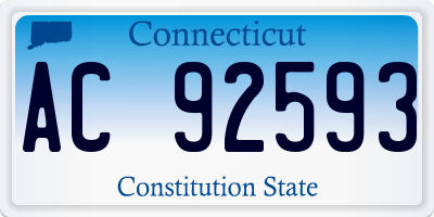 CT license plate AC92593