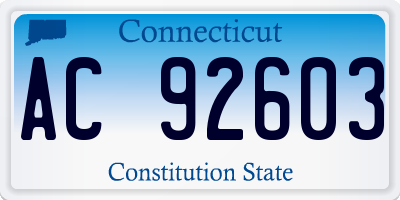 CT license plate AC92603