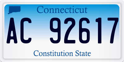 CT license plate AC92617