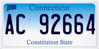 CT license plate AC92664