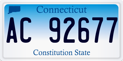 CT license plate AC92677