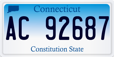 CT license plate AC92687