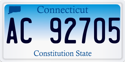 CT license plate AC92705