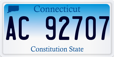 CT license plate AC92707
