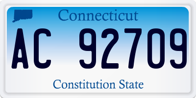 CT license plate AC92709