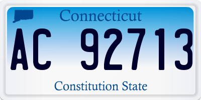 CT license plate AC92713