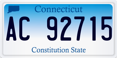 CT license plate AC92715