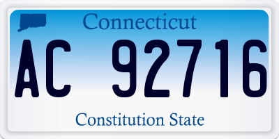 CT license plate AC92716
