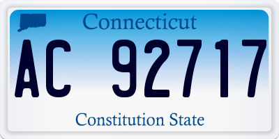 CT license plate AC92717