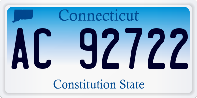 CT license plate AC92722