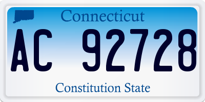 CT license plate AC92728