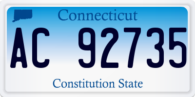 CT license plate AC92735