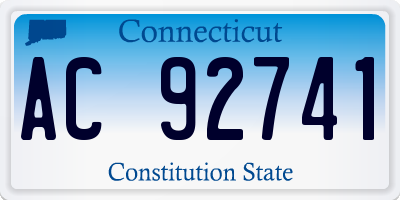 CT license plate AC92741