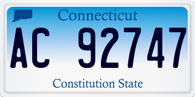 CT license plate AC92747
