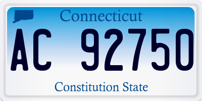 CT license plate AC92750