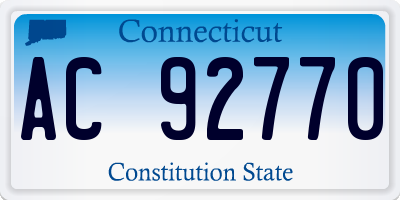 CT license plate AC92770