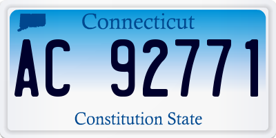 CT license plate AC92771