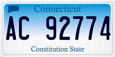 CT license plate AC92774