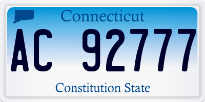 CT license plate AC92777